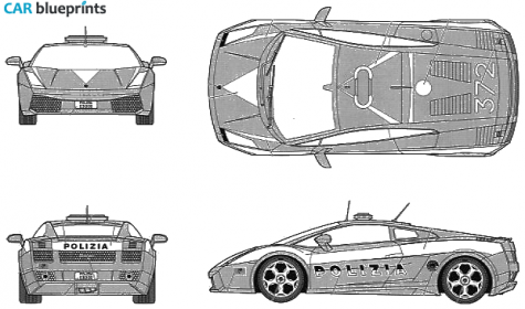 2005 Lamborghini Gallardo Polizia Coupe blueprint